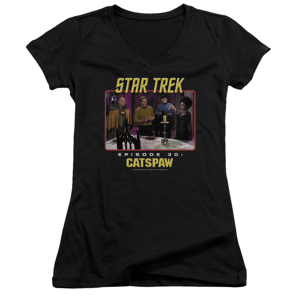 Star Trek Original Cats Paw Juniors V-Neck T-Shirt Juniors V-Neck T-Shirt Star Trek   