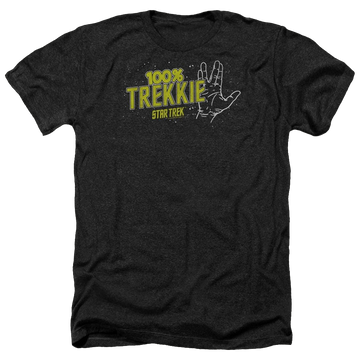 Charcoal men's heather t-shirt with Star Trek Trekkie graphic