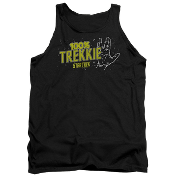 Black men's tank with Star Trek Trekkie graphic