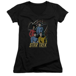 Star Trek Warp Factor 4 Juniors V-Neck T-Shirt Juniors V-Neck T-Shirt Star Trek   