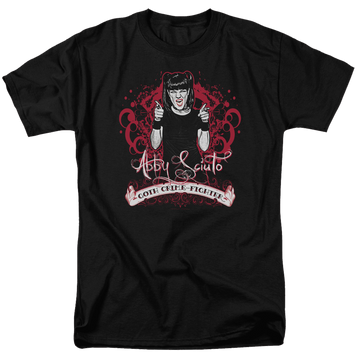 Black men's regular fit t-shirt with NCIS Goth Crime Fighter graphic