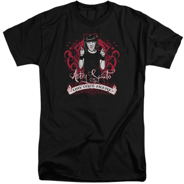 Black men's tall fit t-shirt with NCIS Goth Crime Fighter graphic