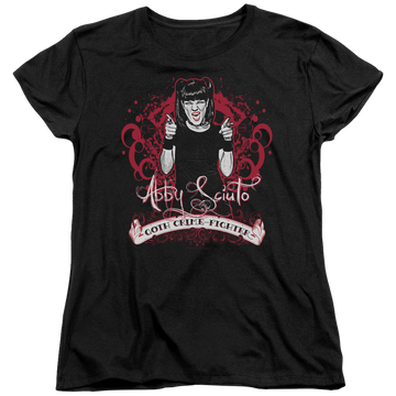 Black women's t-shirt with NCIS Goth Crime Fighter graphic