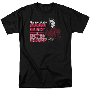 Black men's regular fit t-shirt with NCIS No Bluffing graphic