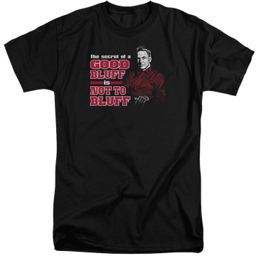 Black men's tall fit t-shirt with NCIS No Bluffing graphic