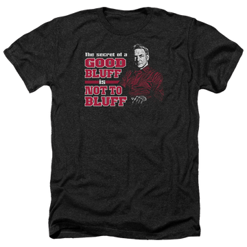 Charcoal men's heather t-shirt with NCIS No Bluffing graphic