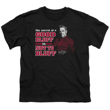 Black kid's t-shirt for ages 4 to 7 with NCIS No Bluffing graphic