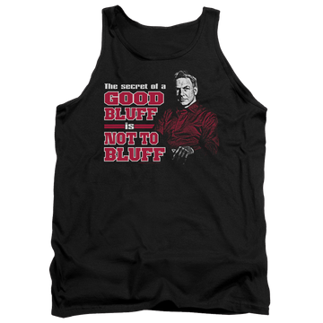 Black men's tank with NCIS No Bluffing graphic