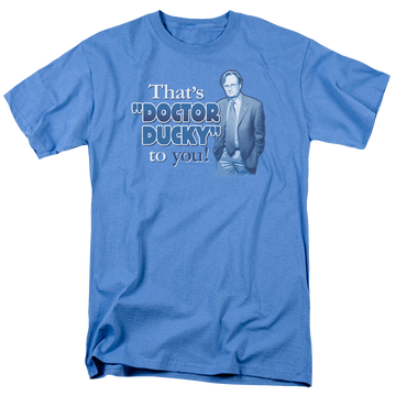 Carolina blue men's regular fit t-shirt with NCIS Doctor Ducky graphic