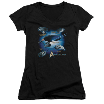 Star Trek Starfleet Vessels Juniors V-Neck T-Shirt Juniors V-Neck T-Shirt Star Trek   