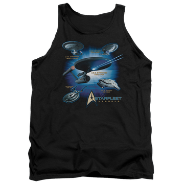 Black men's tank with Star Trek Starfleet Vessels graphic