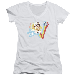 Love Boat, The Welcome Aboard - Juniors V-Neck T-Shirt Juniors V-Neck T-Shirt The Love Boat   
