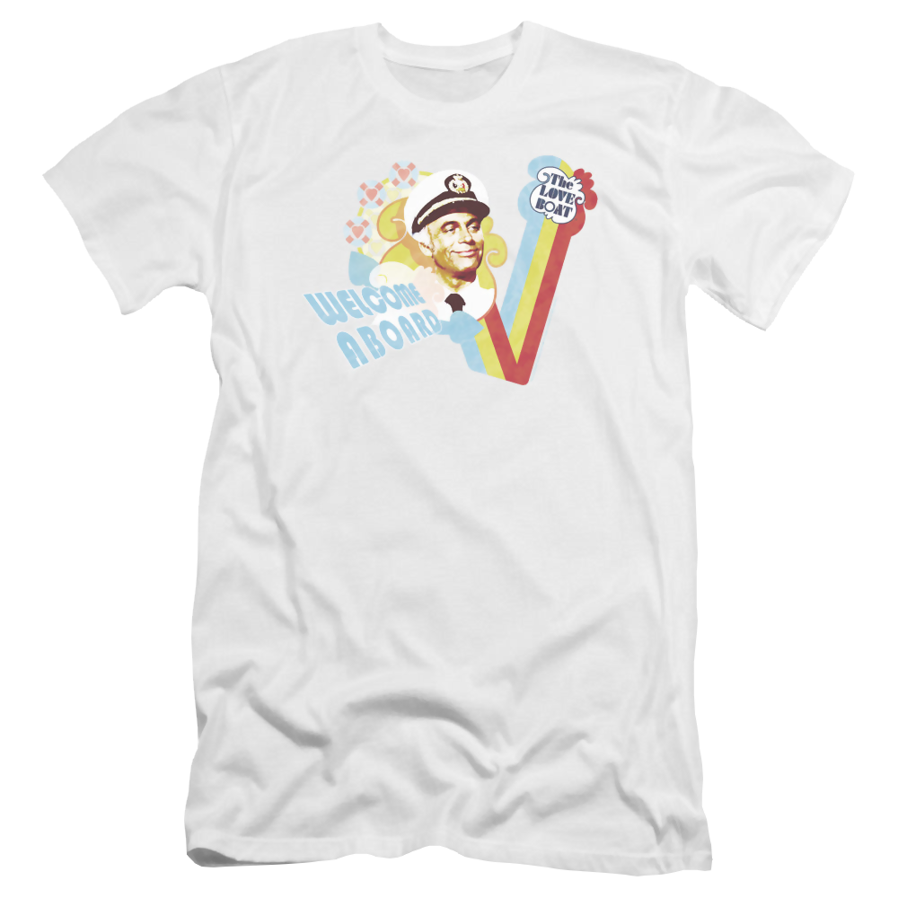 Love Boat, The Welcome Aboard - Men's Premium Slim Fit T-Shirt Men's Premium Slim Fit T-Shirt The Love Boat   