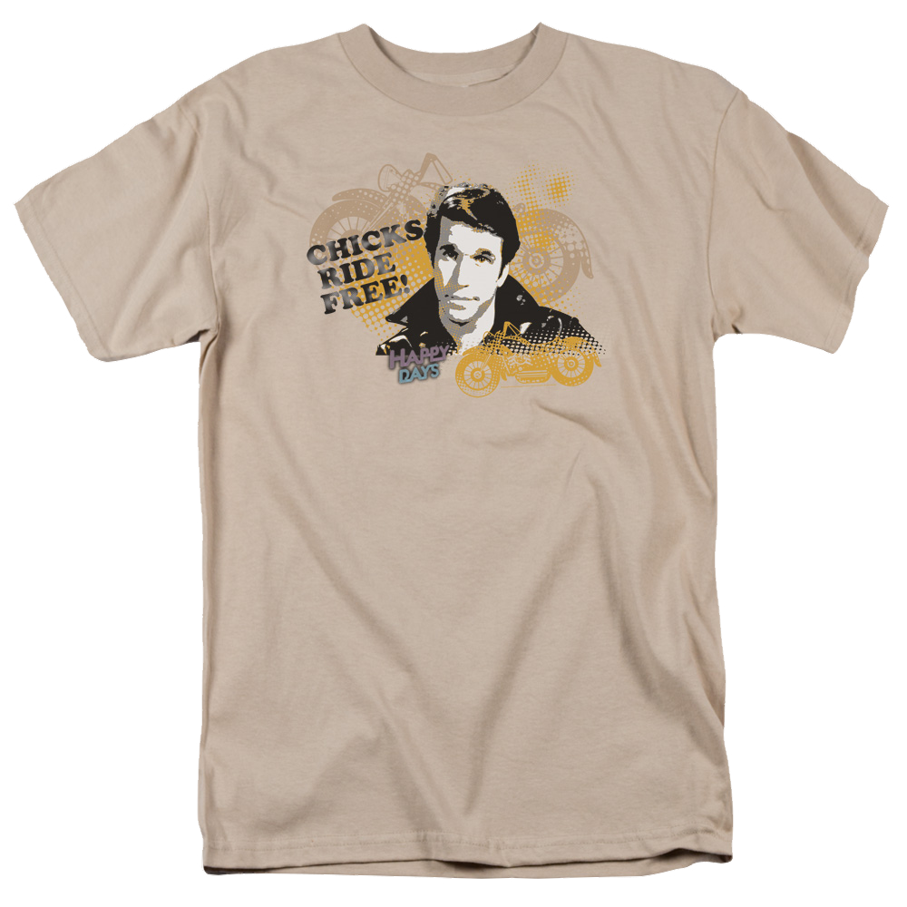 Happy Days Chicks Ride Free - Men's Regular Fit T-Shirt Men's Regular Fit T-Shirt Happy Days   