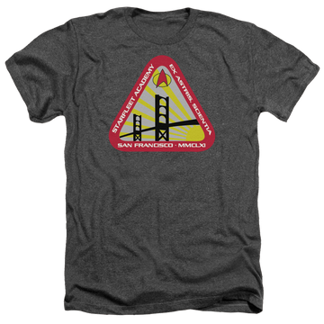 Charcoal men's heather t-shirt with Star Trek Starfleet Academy graphic