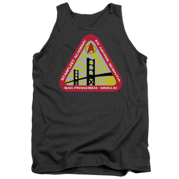 Charcoal men's tank with Star Trek Starfleet Academy graphic