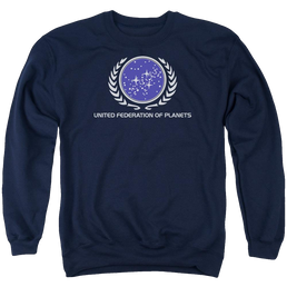 Star Trek United Federation Logo Men's Crewneck Sweatshirt Men's Crewneck Sweatshirt Star Trek   