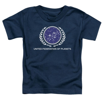 Navy toddler t-shirt with Star Trek United Federation Logo graphic
