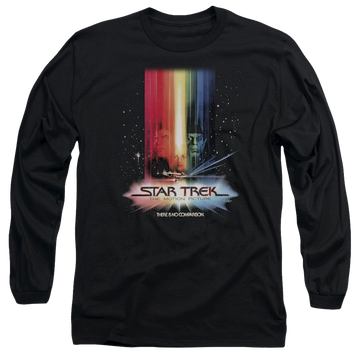 Black men's long sleeve t-shirt with Star Trek Motion Picture Poster graphic