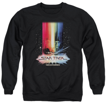 Black men's crewneck sweatshirt with Star Trek Motion Picture Poster graphic
