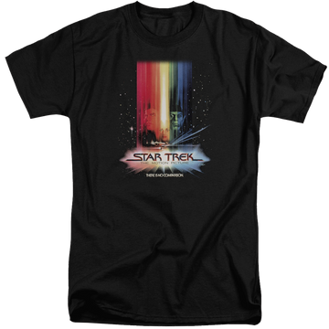 Black men's tall fit t-shirt with Star Trek Motion Picture Poster graphic