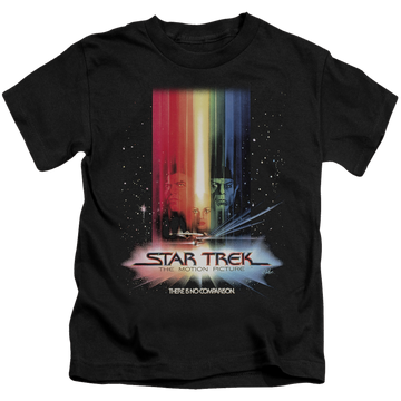 Black kid's t-shirt for ages 4 to 7 with Star Trek Motion Picture Poster graphic