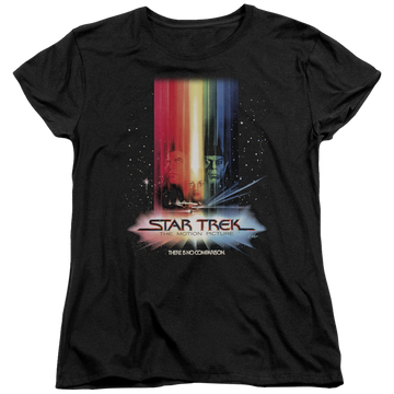 Black women's t-shirt with Star Trek Motion Picture Poster graphic