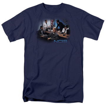 Navy men's regular fit t-shirt with NCIS Original Cast graphic