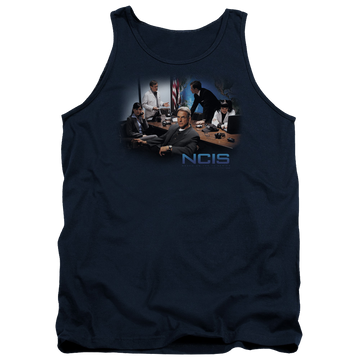 Navy men's tank with NCIS Original Cast graphic