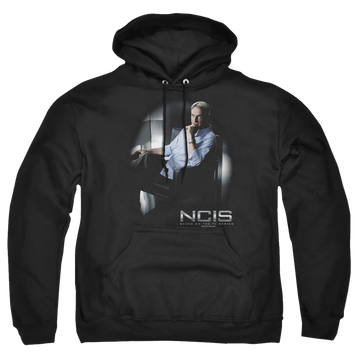 Black pullover hoodie with NCIS Gibbs Ponders graphic