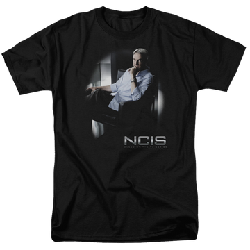 Black men's regular fit t-shirt with NCIS Gibbs Ponders graphic