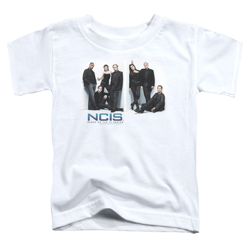 White kid's t-shirt for ages 4 to 7 with NCIS White Room graphic