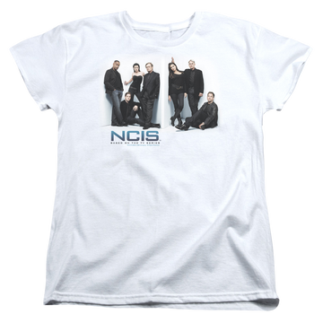 White women's t-shirt with NCIS White Room graphic