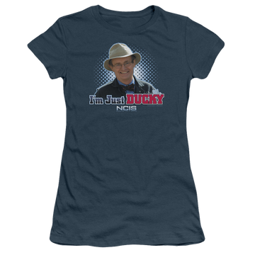 Indigo juniors t-shirt with NCIS Just Ducky graphic