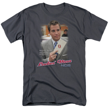 Charcoal men's regular fit t-shirt with NCIS Ladies Man graphic