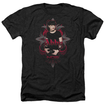 Charcoal men's heather t-shirt with NCIS Abby Gothic graphic