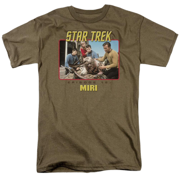 Safari green men's regular fit t-shirt with Star Trek The Original Series Episode 12 graphic