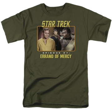 Military green men's regular fit t-shirt with Star Trek The Original Series Episode 27 graphic
