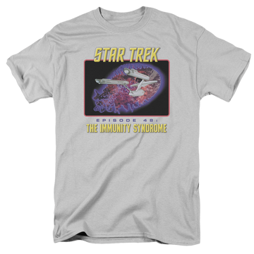 Silver men's regular fit t-shirt with Star Trek The Original Series Episode 48 graphic