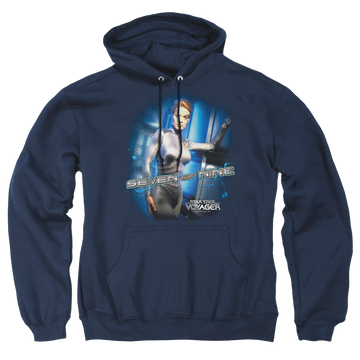 Navy pullover hoodie with Star Trek Seven Of Nine graphic