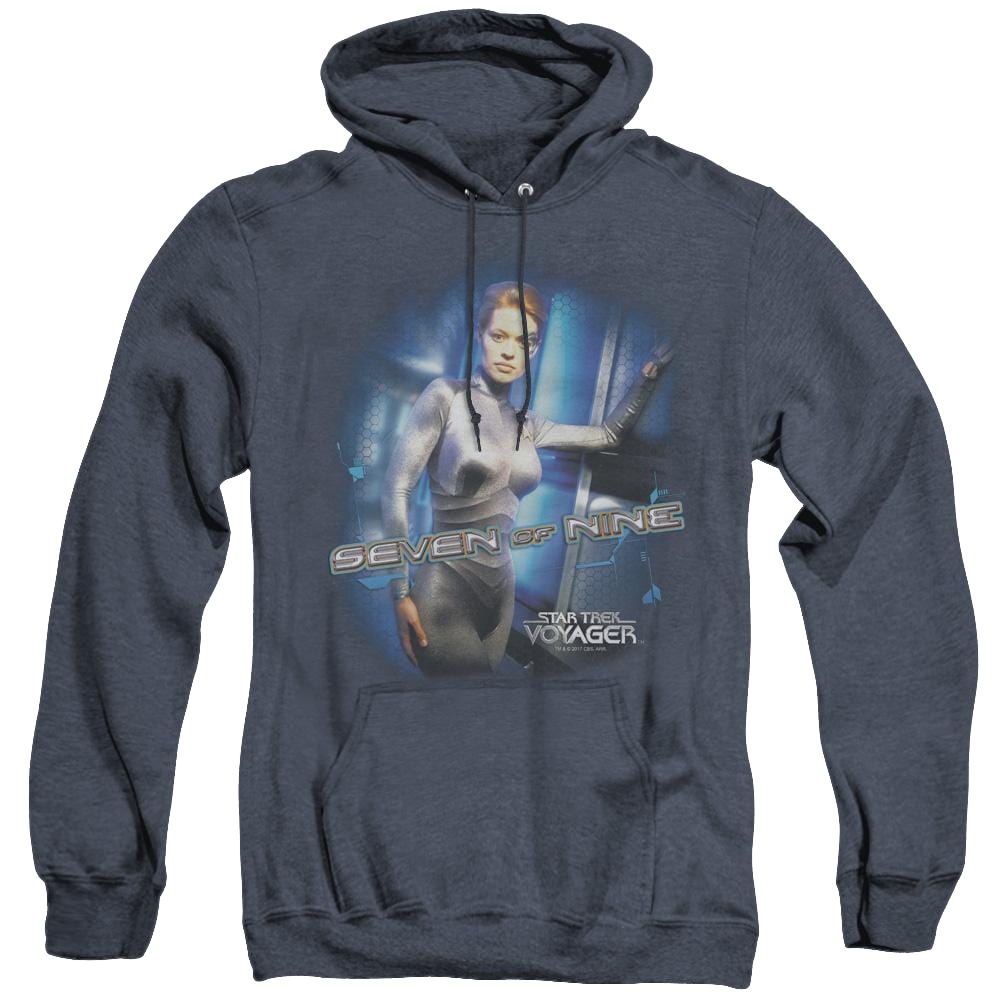 Star Trek Voyager Seven Of Nine - Heather Pullover Hoodie Heather Pullover Hoodie Star Trek   