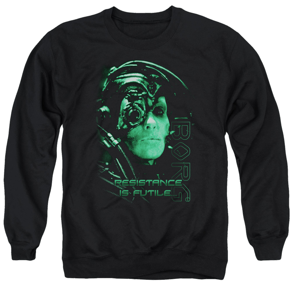 Star Trek Resistance Is Futile Men's Crewneck Sweatshirt Men's Crewneck Sweatshirt Star Trek   
