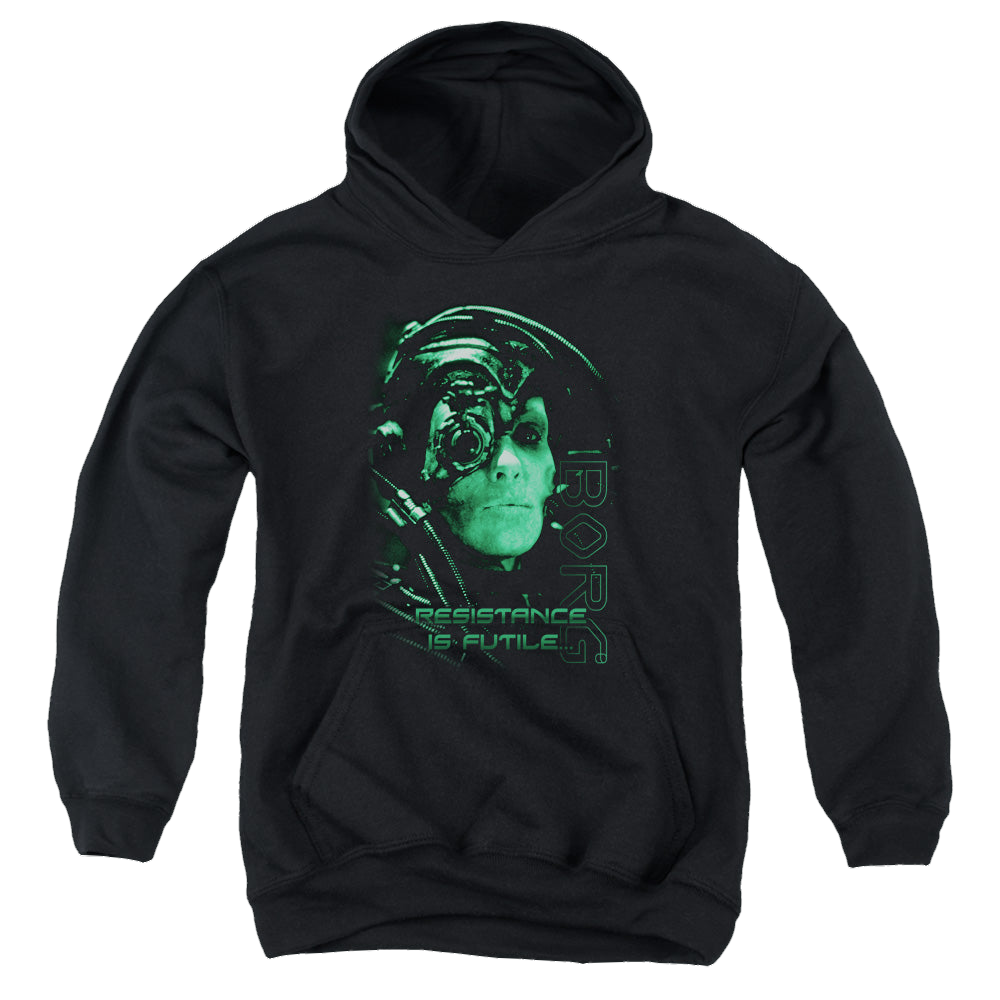 Star Trek The Next Generation Resistance Is Futile - Youth Hoodie Youth Hoodie (Ages 8-12) Star Trek   