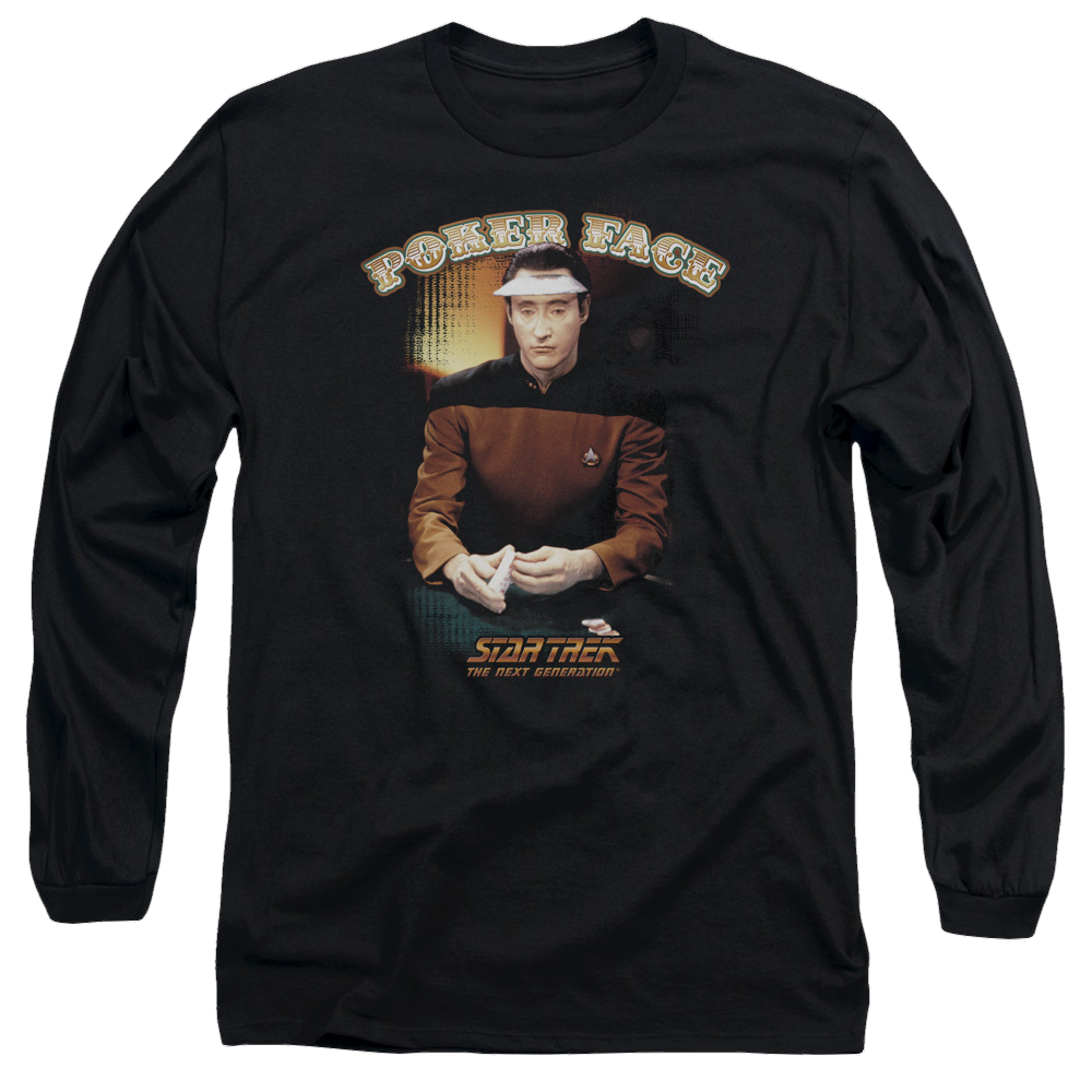 Star Trek Poker Face Men's Long Sleeve T-Shirt Men's Long Sleeve T-Shirt Star Trek   