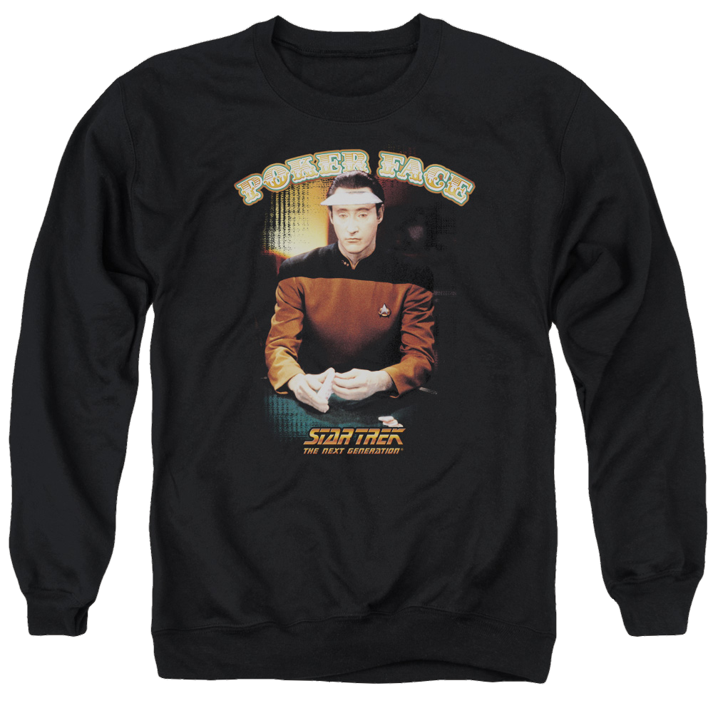 Star Trek Poker Face Men's Crewneck Sweatshirt Men's Crewneck Sweatshirt Star Trek   