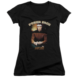 Star Trek Poker Face Juniors V-Neck T-Shirt Juniors V-Neck T-Shirt Star Trek   