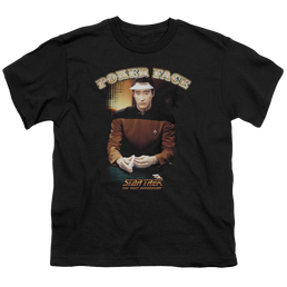 Star Trek The Next Generation Poker Face - Youth T-Shirt Youth T-Shirt (Ages 8-12) Star Trek   