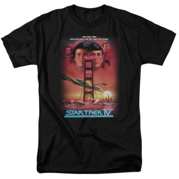 Black men's regular fit t-shirt with Star Trek The Voyage Home(movie) graphic