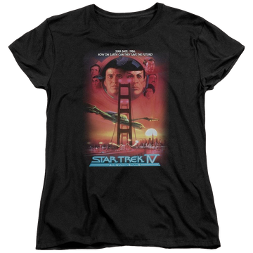 Black women's t-shirt with Star Trek The Voyage Home(movie) graphic