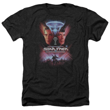 Charcoal men's heather t-shirt with Star Trek The Final Frontier(movie) graphic